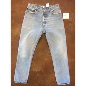 RE/DONE High Rise Ankle Crop in Indigo Blue